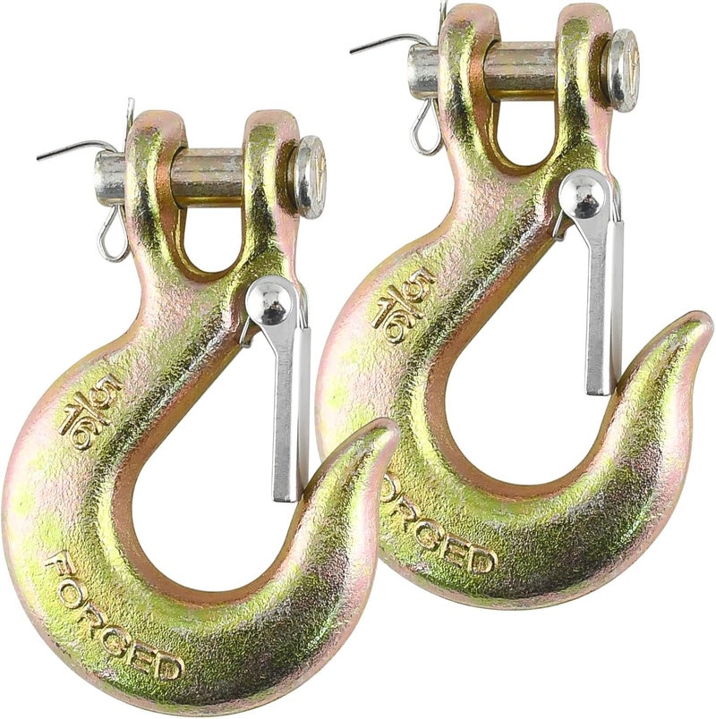 Robbor 5/16 Chain Hook with Safety Latch Heavy Duty Clevis Slip Hook Grade 70 Forged Steel 14,000 Lbs Capacity Safety Latch Hook Working with Towing and Chain - Image 1